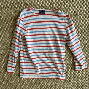 J.crew St. James red white blue striped long sleeve shirt size 12